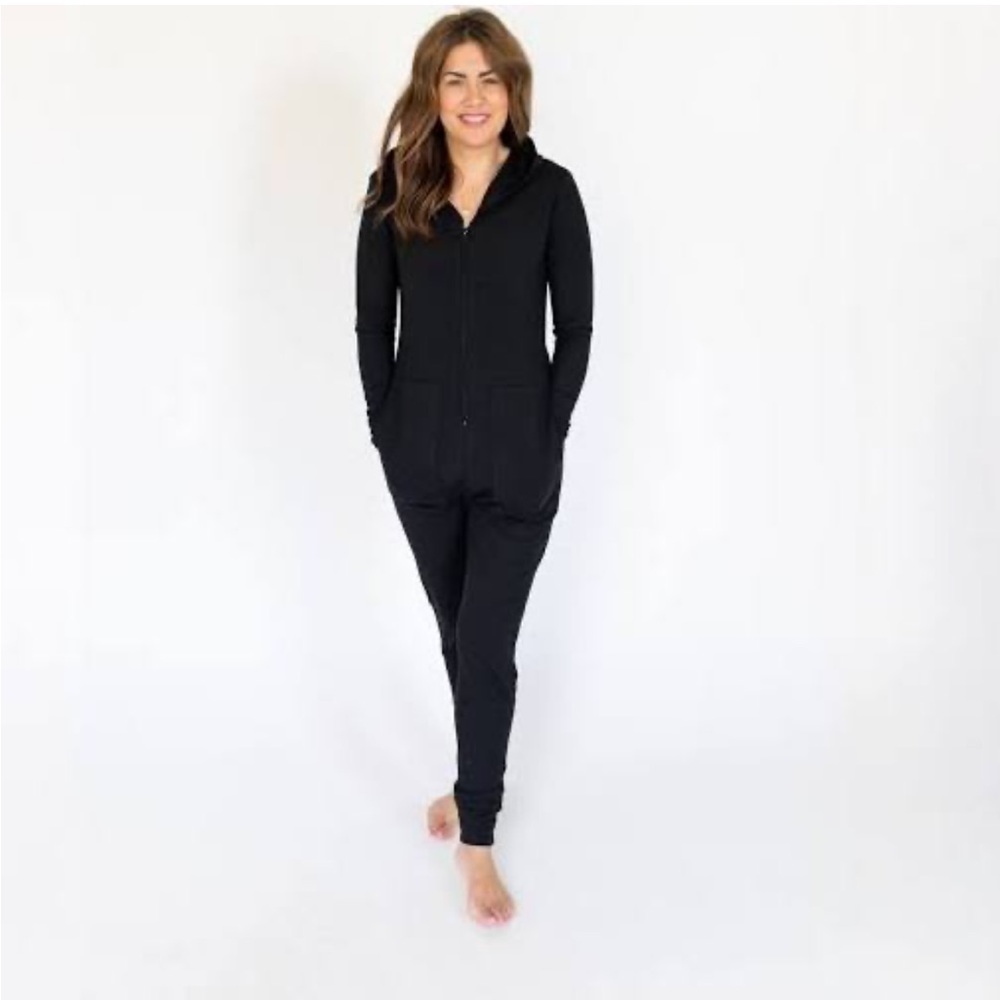 Smash & Tess x Jillian Harris Jilly Jogger Romper in Midnight Black